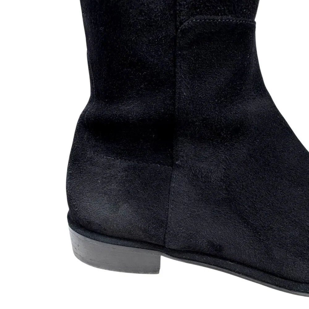 Stuart Weitzman All GOOD Black Suede Stretch‎ OTK Boots